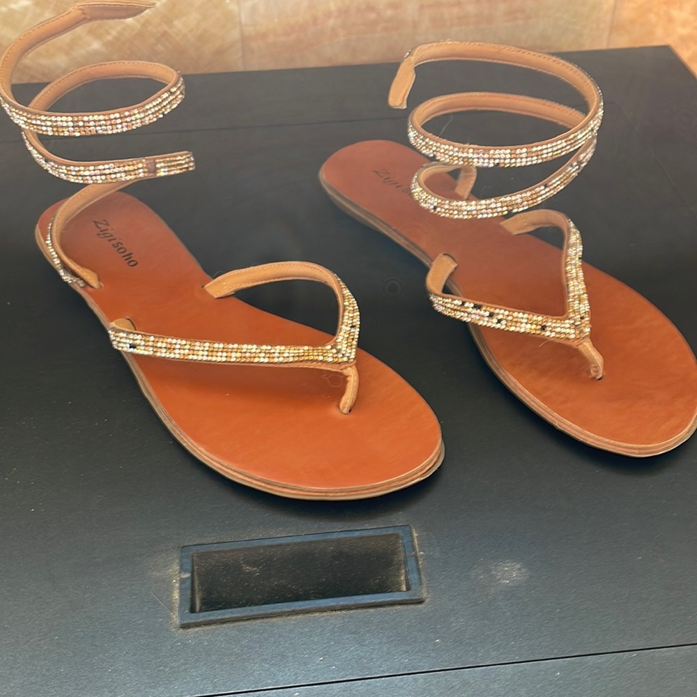 Zigisoho crystal sandals size 11